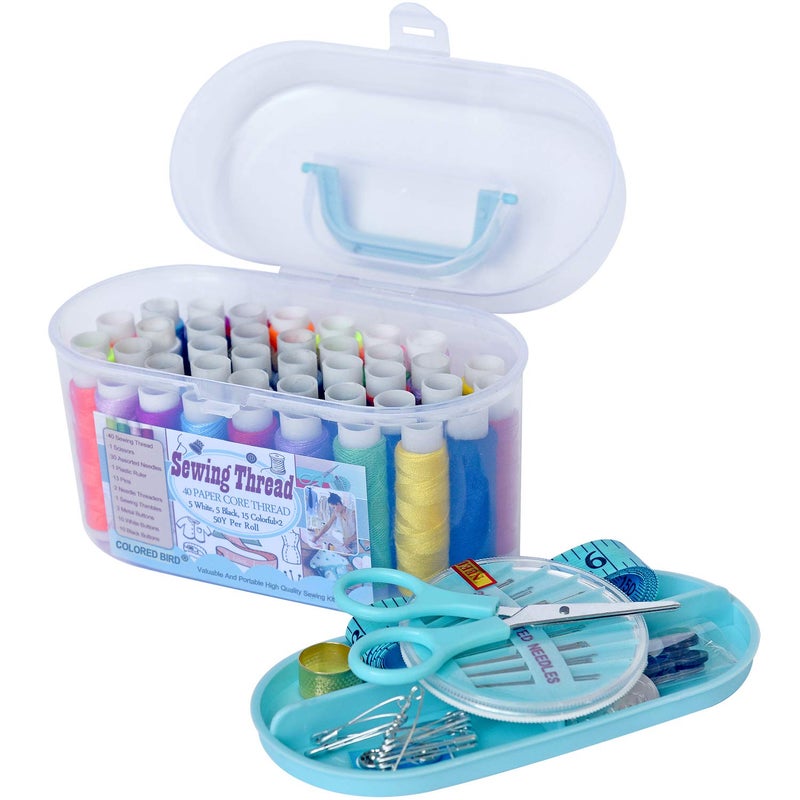colored bird Sewing kit Sewing Thread Sewing Supplies Family Repair Kit Traveler Sewing Project kit DIY Sewing Supplies Organizer - Image 2